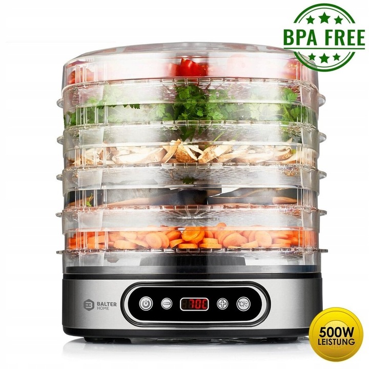 SUSZARKA SPOŻYWCZA GRZYBY WARZYWA OWOCE ZIOŁA 5 POZIOMÓW BALTER HOME 380 W
