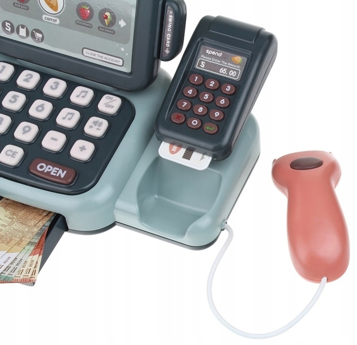 Kasa Fiskalna Interaktywna Sklepowa Edukacyjna Kalkulator Skaner Waga Karta