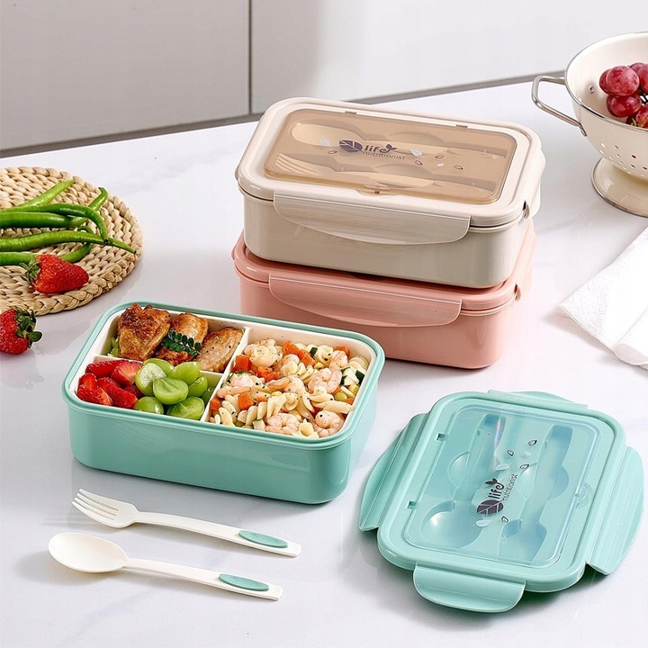 ŚNIADANIÓWKA LUNCHBOX POJEMNIK BOX BENTO 1400ML DZIECKA PUDEŁKO DO SZKOŁY