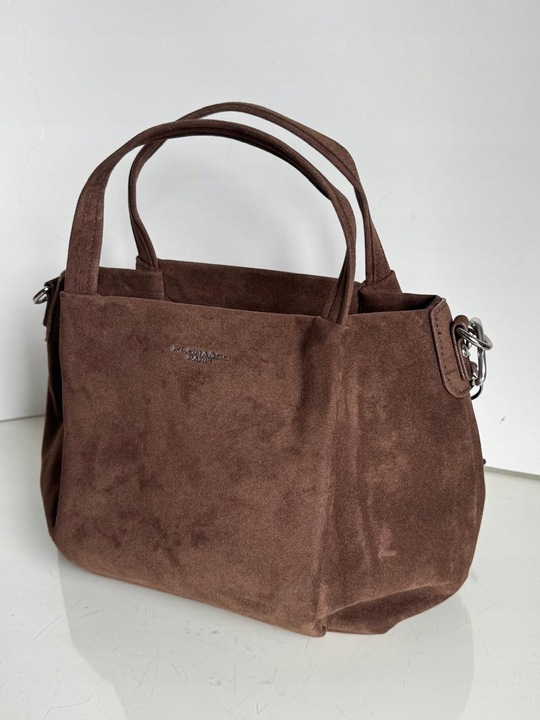 Torba Flora&Co torebka czekoladowa zamsz zamszowa eco brązowa shopper viral