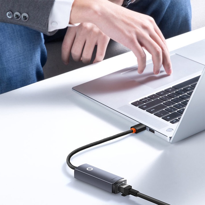 BASEUS ADAPTER PRZEJŚCIÓWKA KARTA SIECIOWA INTERNETOWA LAN USB-C RJ45 100MB