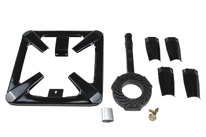 ŻELIWNY TABORET GAZOWY PALNIK 40x40cm ZESTAW REDUKTOR WĄŻ SOLIDNY WYTRZYMA