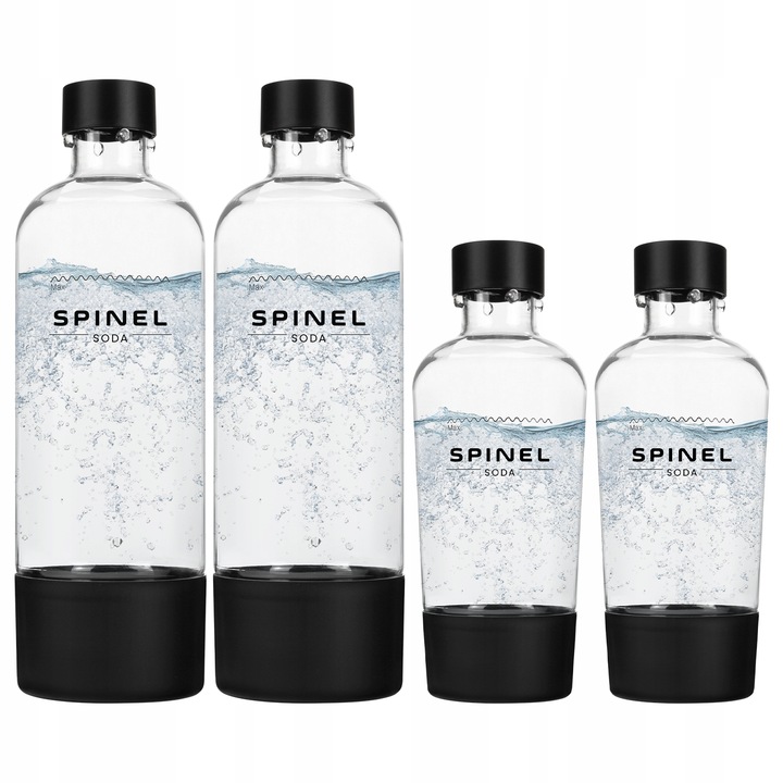 SATURATOR SPINEL SODA BubbleON DO GAZOWANIA WODY - 4x BUTELKI SPINELSODA