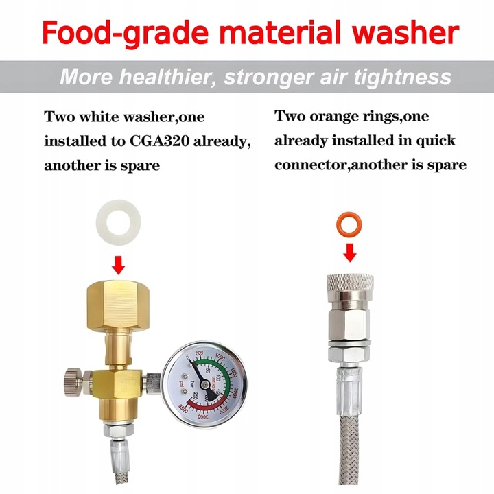 W21.8 PRZETOCZKA ADAPTER ZE STALOWYM WĘŻEM DO SODASTREAM QUICK CONNECT CO2