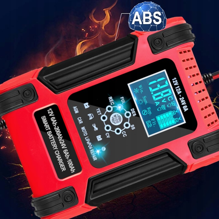Prostownik SAMOCHODOWY AUTOMATYCZNY Z FUNKCJĄ NAPRAWY AKUMULATORÓW 12V 24V