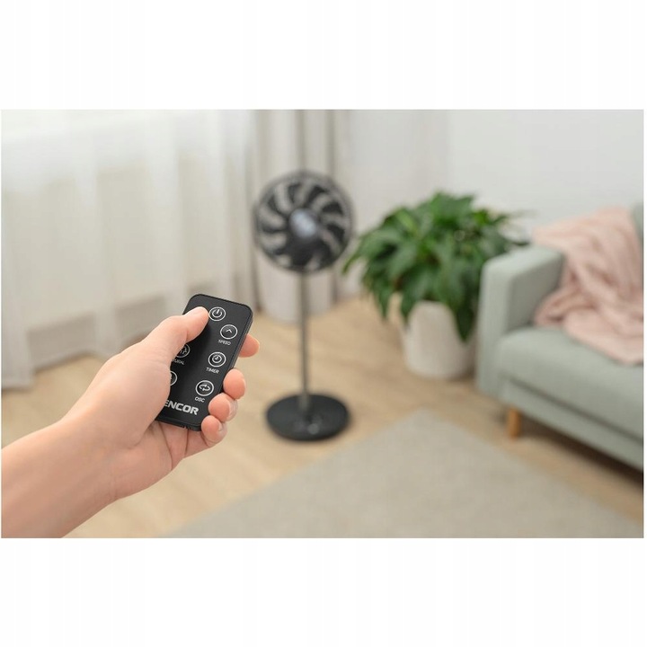 Wentylator podłogowy 3D Sencor SFN 3040BK 30cm z pilotem i aplikacją cichy