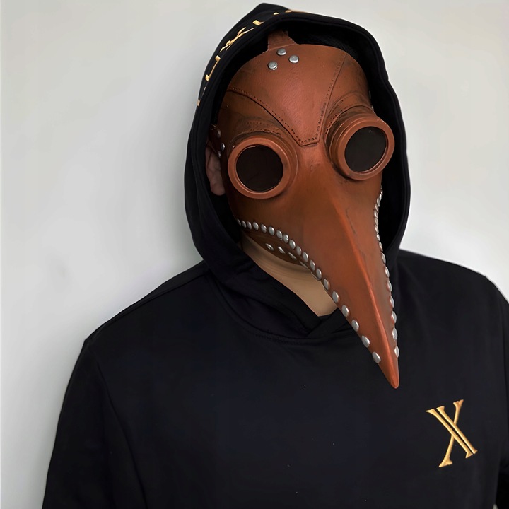 MASKA KRUKA PTAKA DOKTORA PLAGI LATEKSOWA BRĄZ DŻUMA CZARNA ŚMIERĆ PANDEMIA