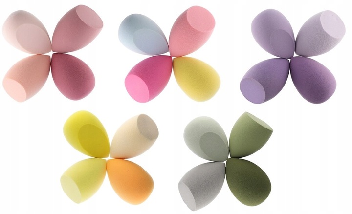 ZESTAW 4 GĄBKI DO MAKIJAŻU GĄBKA BLENDER GĄBECZKI