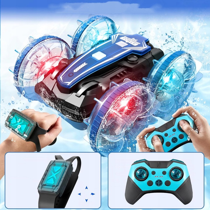 AMFIBIA AUTO SAMOCHÓD RC 4X4 TWISTER STEROWANE GESTAMI Z ŚWIATŁEM