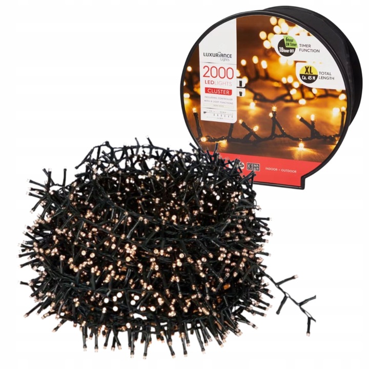 LAMPKI CHOINKOWE OŚWIETLENIE ŚWIĄTECZNE LED 2000 DIOD WEWNĘTRZNE ZEWNĘTRZNE