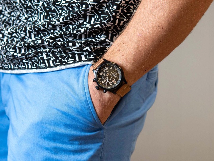 MĘSKI ZEGAREK TIMEX TW4B20800 EXPEDITION BRĄZOWY CHRONOGRAF 100M