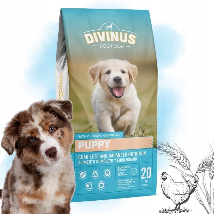 DIVINUS PUPPY Karma sucha dla szczeniąt owczarek labrador witaminy 20kg