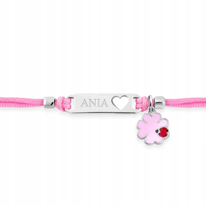 BRANSOLETKA SREBRNA ID 925 KONICZYNKA GRAWER SERCE PAMIĄTKA CHRZTU ŚWIĘTEGO