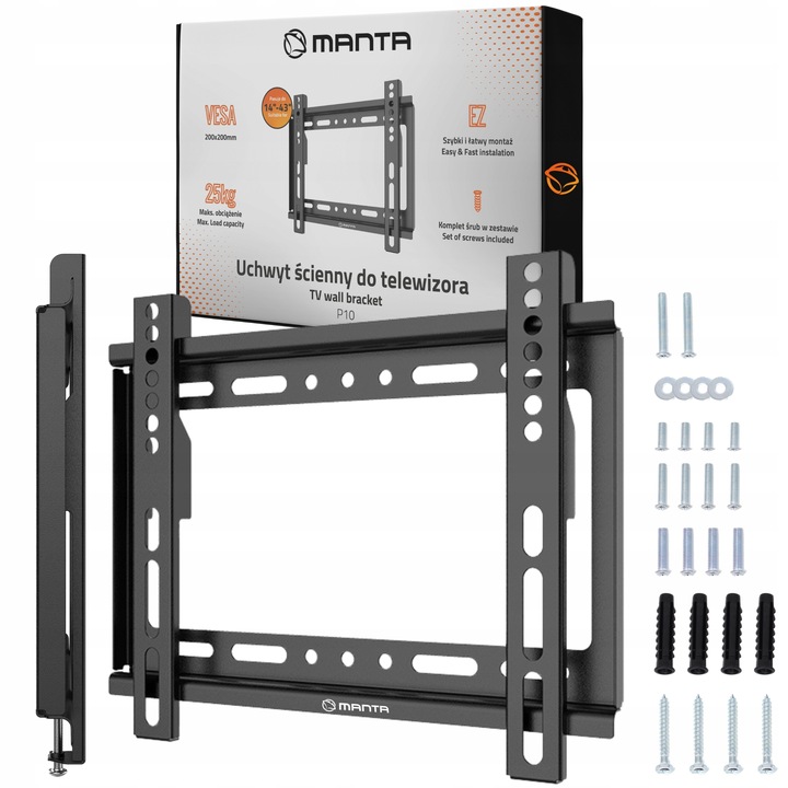 Telewizor 24 cale TV przenośny HD LED tuner dekoder DVBT2 USB +UCHWYT MANTA