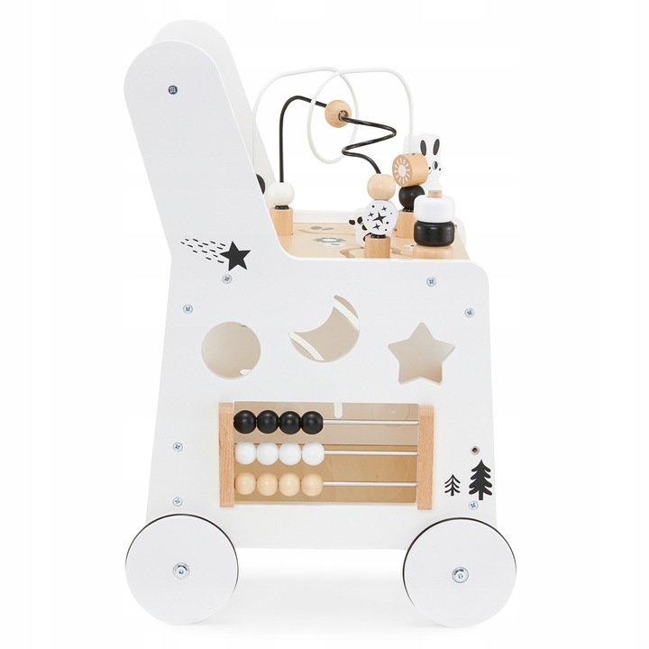 Drewniany pchacz 6w1, chodzik dla dzieci z funkcją stolika edukacyjnego