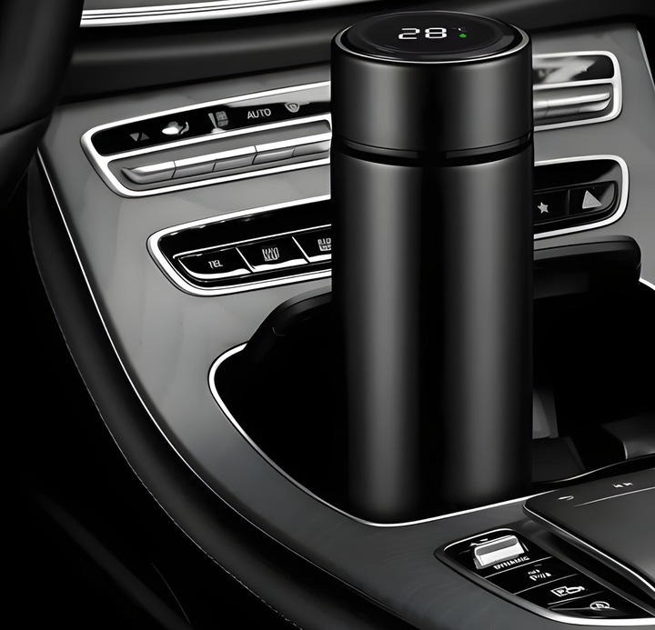 KUBEK TERMICZNY TERMOS NA KAWĘ HERBATĘ DO SAMOCHODU Z WYŚWIETLACZEM 500 ml