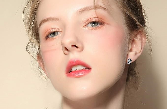 Srebrne kolczyki dla dziewczynki dzieci pandy srebro próba 925