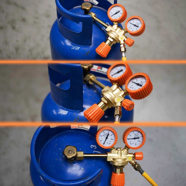 Reduktor Butlowy Propan Butan do Gazu LPG 2x Manometr Długa Rurka Dolotowa