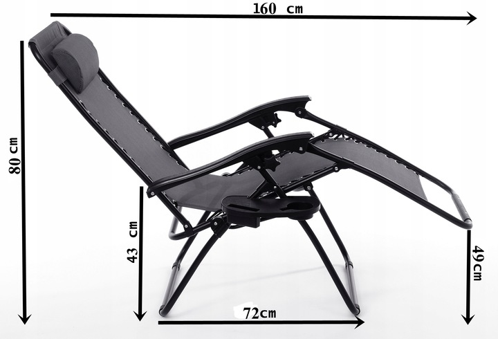 Leżak metal szary Ote