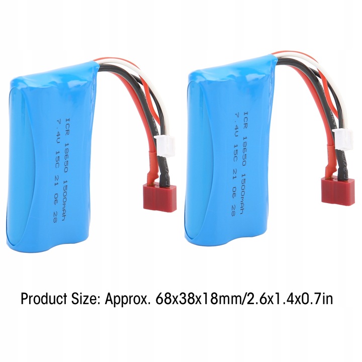 AKUMULATOR 7,4 V 1500 MAH 15C MOŻNA ŁADOWAĆ DO SAMOCHODU RC