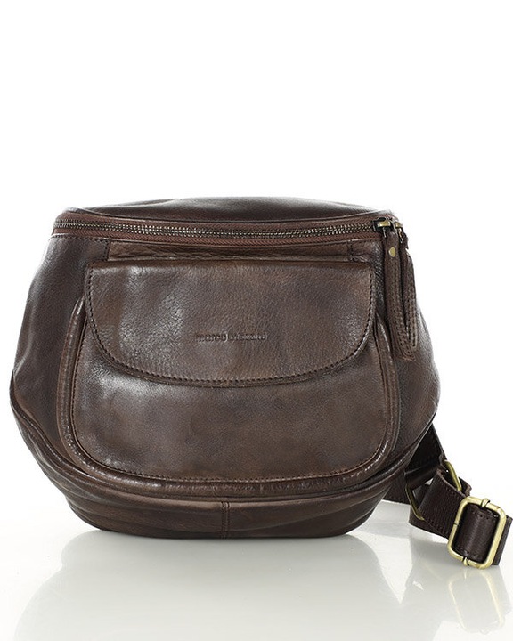 Torebka LISTONOSZKA damska SKÓRZANA szeroki pasek