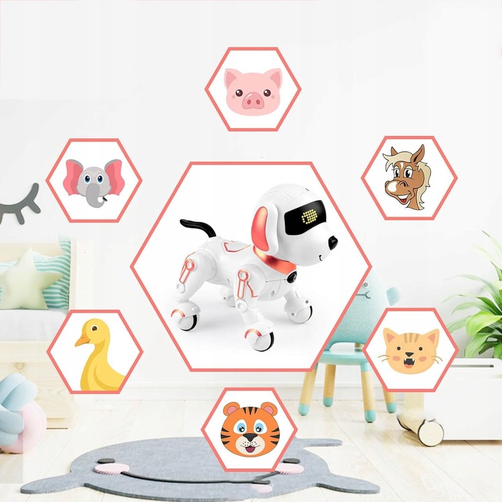 PIESEK ROBOT INTERAKTYWNY ZDALNIE STEROWANY GŁOSEM PROGRAMOWANY KOMENDY