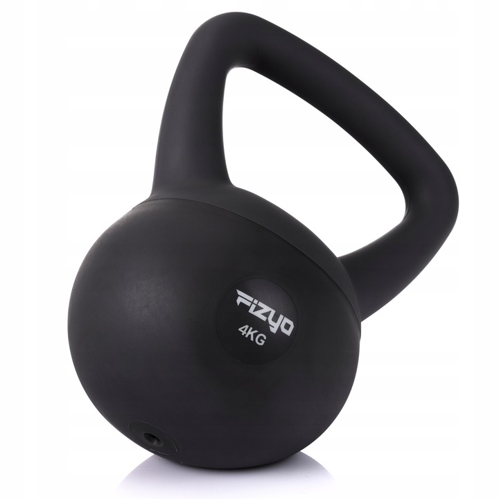 Hantla do Ćwiczeń FIZYO Ciężarek Odważnik Kula Kettlebell Miękki Czarny 4kg
