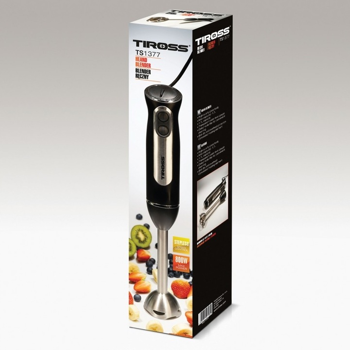 BLENDER RĘCZNY MIKSER Z ERGONOMICZNYM UCHWYTEM TIROSS TS1377 600 W