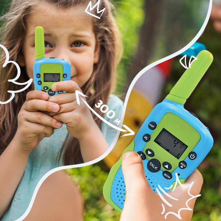 Walkie talkie dla dzieci duży zasięg zestaw 2szt krótkofalówka Łoki Toki