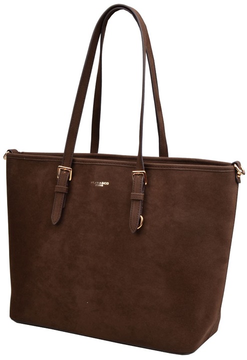 FLORA&CO PARIS TOREBKA damska SHOPPER A4 CASUAL ZAMSZ czekolada