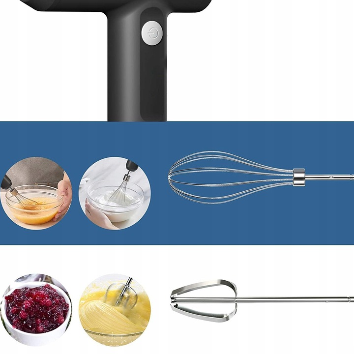 Bezprzewodowy ręczny mikser USB, 3 biegów tryb Elektryczna trzepaczka Turbo