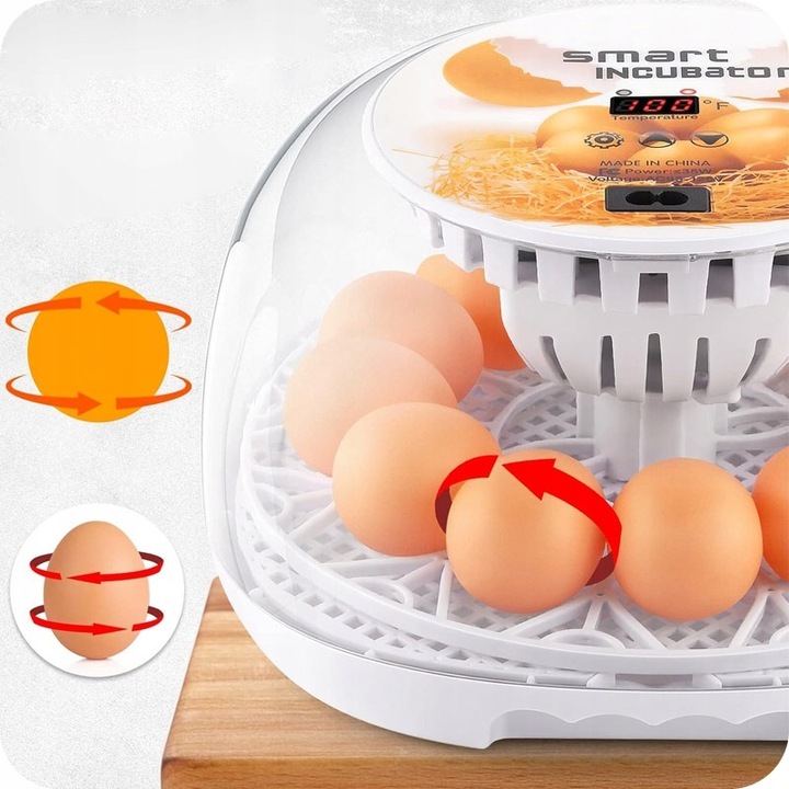 INKUBATOR DO JAJ AUTOMATYCZNY (12 JAJ) WYLĘGARKA KLUJNIK Z OBRACANIEM 35 W