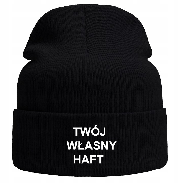 Czapka zimowa beanie z własnym haftem napisem personalizacja 26 kolorów