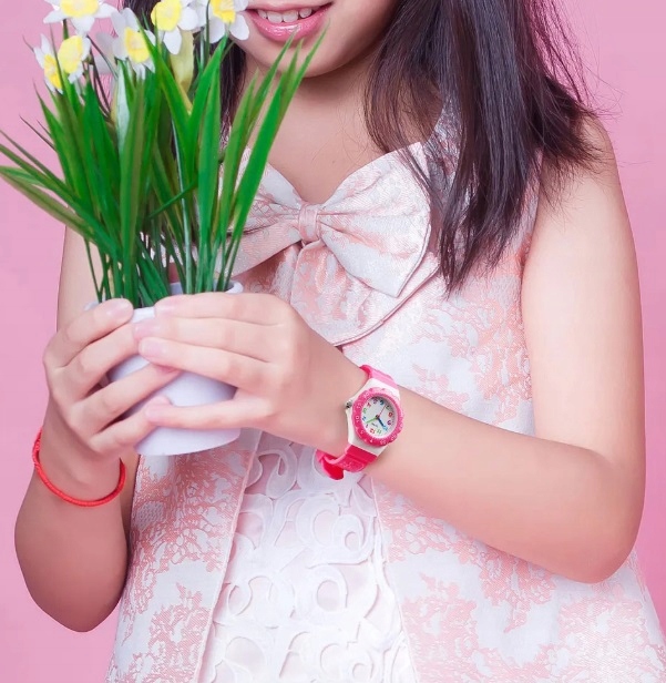 Zegarek dziecięcy SKMEI analogowy różowy fioletowy czytelna tarcza