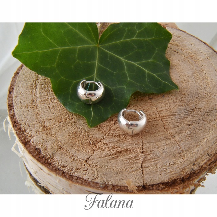 MASYWNE KOLCZYKI KOŁA OWALNE GRUBE GŁADKIE SREBRO POŁYSK 1,2 cm k3770