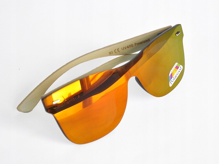 OKULARY DREWNIANE POLARYZACYJNE LUSTRZANKI ETUI