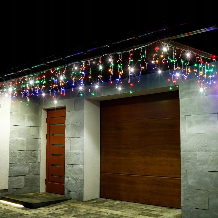 KURTYNA 500led SOPLE LAMPKI ZEWNĘTRZNE +FLASH MULTIKOLOR OŚWIETLENIE 22,5M