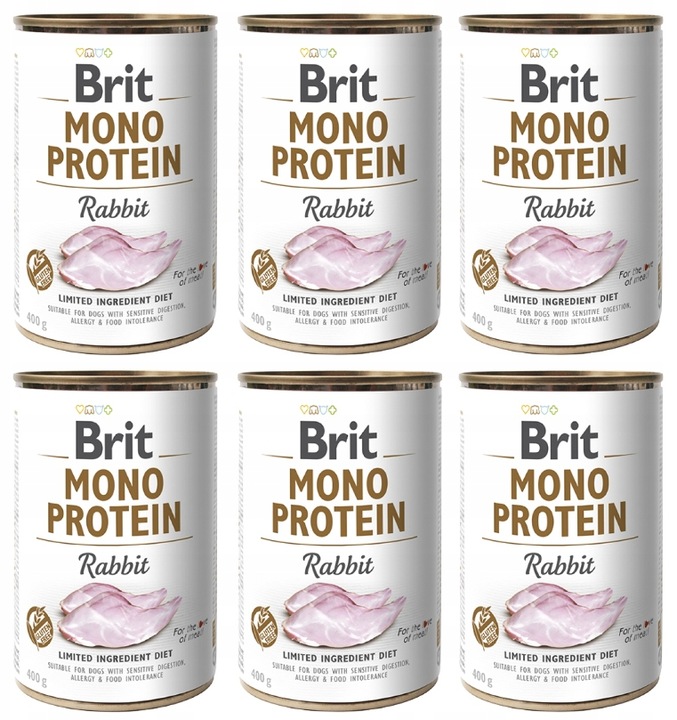 Brit Mono Protein Rabbit 6 x 400g - z królikiem