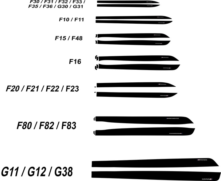 Naklejki BMW Performance JAKOŚĆ! FOLIA WYLEWANA