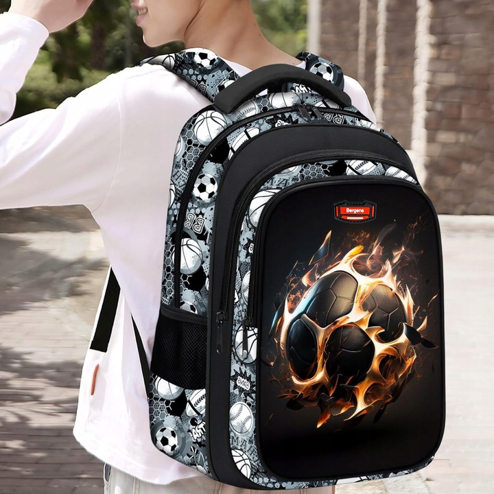 PLECAK SZKOLNY DLA CHŁOPCA PIŁKA NOŻNA TORNISTER MŁODZIEŻOWY + PIÓRNIK USB