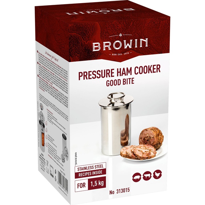 Szynkowar 1,5kg ZESTAW worki termometr Browin