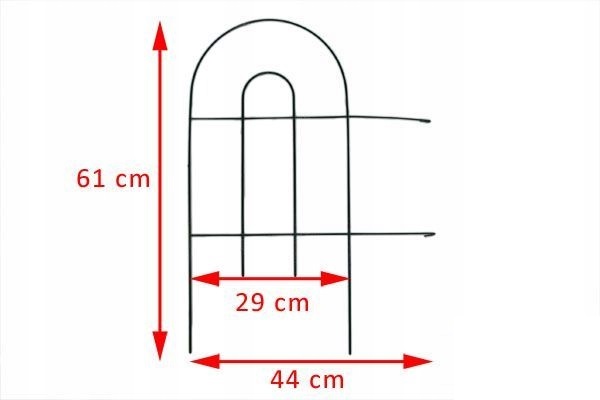 Metalowy Płotek Ogrodowy 61x305cm Ogrodzeniowy Płot Mały Niski Dekoracyjne