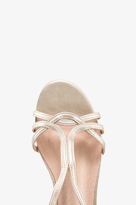 SANDAŁY DAMSKIE NA NISKIM OBCASIE SKÓRZANA WKŁADKA KOMFORTOWE BEŻOWE r 40