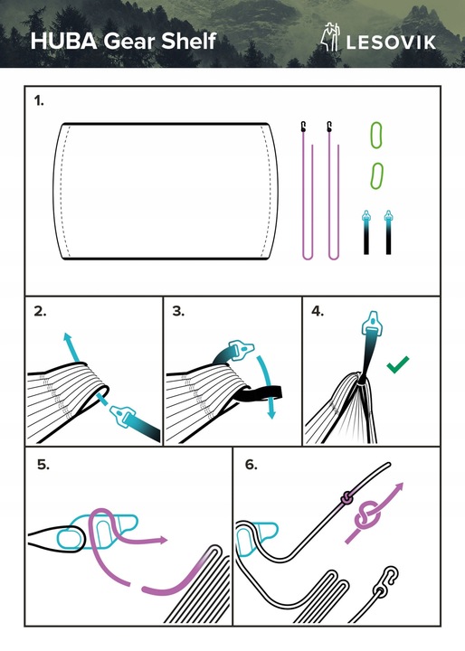Mini hamak na sprzęt Lesovik Huba mayfly green