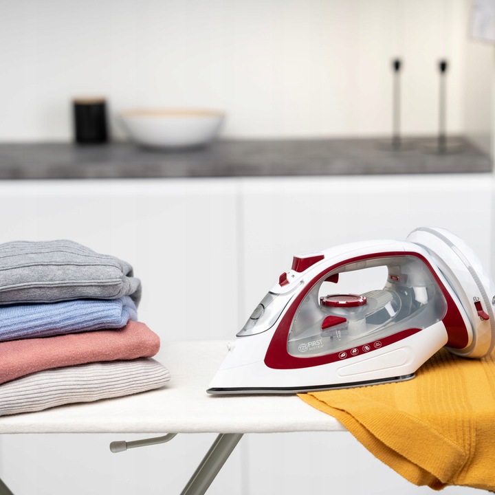 Żelazko parowe BEZPRZEWODOWE LED First Austria RED