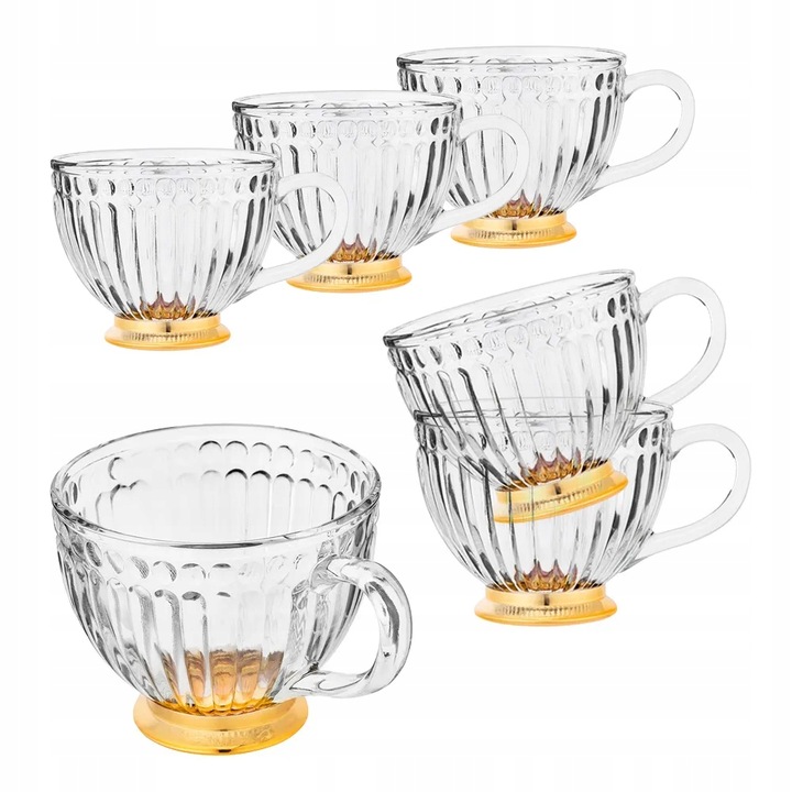 Filiżanki do kawy szklane zestaw filiżanek Altom Design Lily 430 ml 6 sztuk