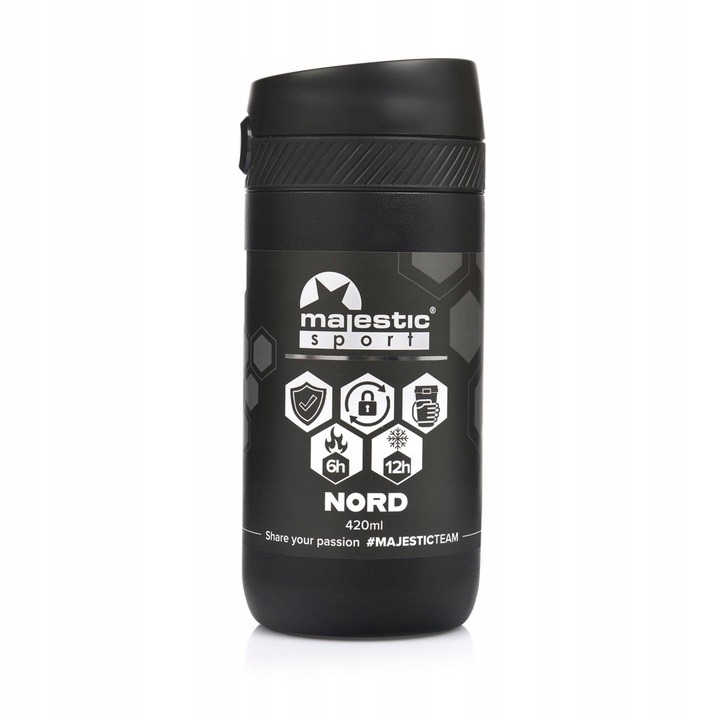 KUBEK TERMICZNY TERMOS NA KAWĘ HERBATĘ MAJESTIC SPORT NORD 420 ML