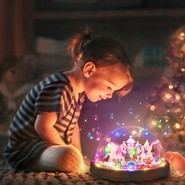 ZESTAW LAMPKA NOCNA Z POZYTYWKĄ DO TWORZENIA JEDNOROŻCÓW DLA DZIEWCZYNEK