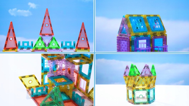 KLOCKI MAGNETYCZNE PANELE KONSTRUKCYJNE 80 elementów