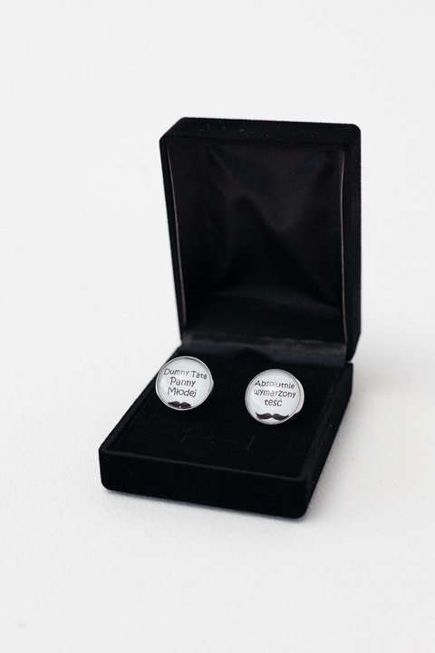 Spinki dla taty do mankietów w etui ślub prezent tata teść